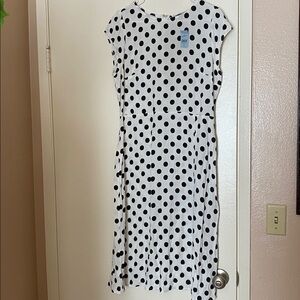 NWT LOFT Black and White Polka Dot Dress